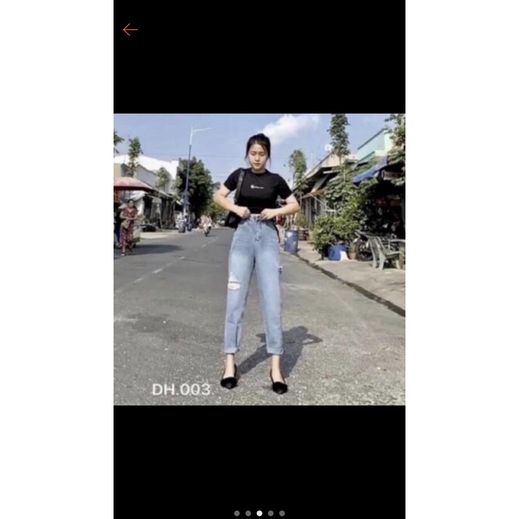 Quần baggy jean nữ rách gối - quần jeans nữ rách gối cạp cao, ống bó SIÊU HOT TREND