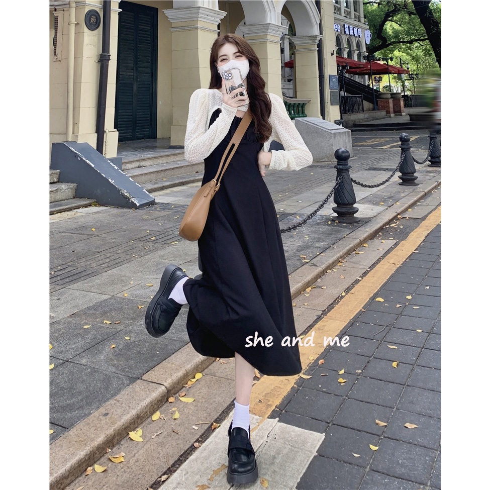 (SALE TẬN GỐC) July Dress_Sét Váy Hai Dây Xếp Ly Ngực Kèm Áo Khoác Ngoài Hàng Quảng Châu Siêu Đẹp (Ảnh thật ở cuối)