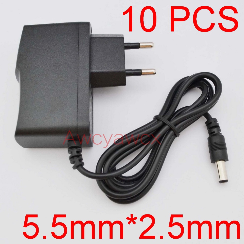 Set 10 Bộ Chuyển Đổi Nguồn Điện DC 3V 4.5V 5V 6V 7.5V 8V 9V 10V 12V 0.5A 500mA 1A 2A 1000mA 5.5mm * 2.5mm