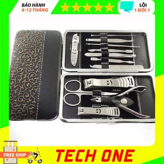 Bộ cắt móng tay 12 món thép inox không gỉ - techone