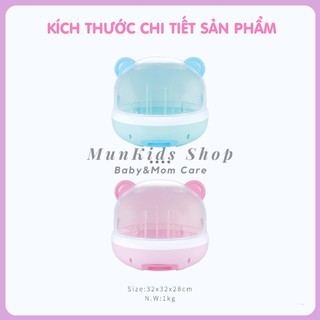  Khay Giá Úp Bình Sữa Núm Ty Có Nắp Đậy