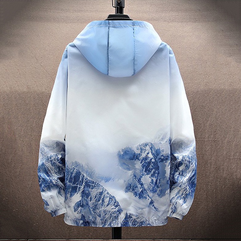Áo Khoác Nam Nữ Có Mũ Trùm Đầu In Hai Mặt Hình Phong Cảnh Núi Non Dáng Trẻ Trung Thời Trang Zenkonam MEN JK 039