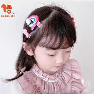 Set 14 kẹp tóc cho bé họa tiết dễ thương