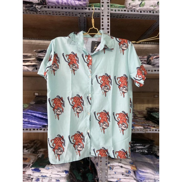 Áo Sơ Mi Tay Ngắn Unisex Cổ Bẻ Phong Cách Hàn Quốc Freesize