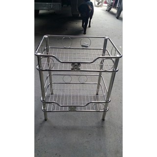 kÊ CHÉN 2 TẦNG INOX ỐNG MỚI 30X40