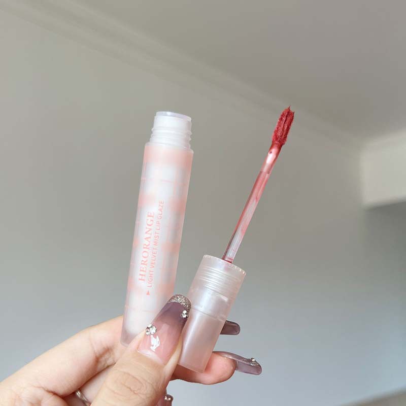 Son kem lì HERORANGE mịn mướt Light Velvet Mist Lip Glaze lâu trôi Light Silky Soft Velvet Lip Gloss HERO06 HERO32