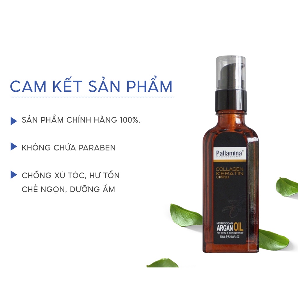 Tinh dầu dưỡng tóc phục hồi Pallamina Argan Oil 60ML chính hãng