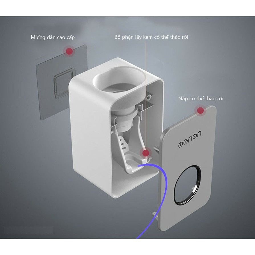 Nhả Kem Đánh Răng OENEN Tự Động Nhả Kem Gắn Tường Siêu Chắc Không Cần Khoan Lỗ