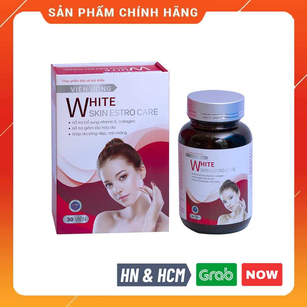 Viên uống trắng da White Skin Estro Care chống lão hóa dưỡng da cấp ẩm nội tiết tố nữ | BigBuy360 - bigbuy360.vn