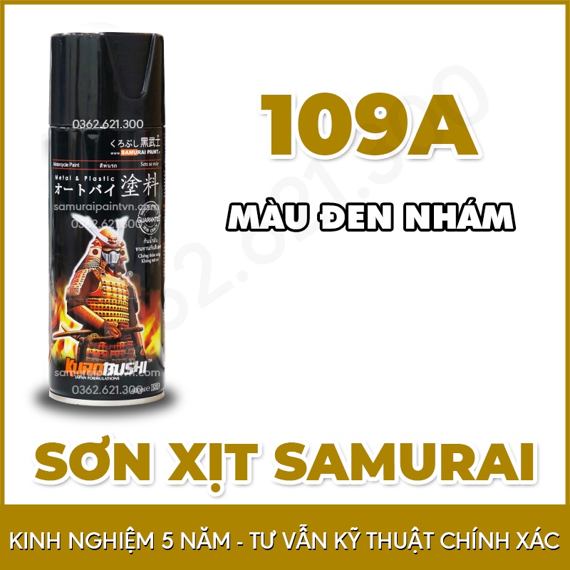 Chai Sơn SAMURAI Màu Đen Nhám 109A