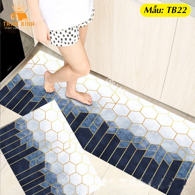 Thảm Bếp chống Trượt, Chùi Chân Thấm Hút Nước, Trải Sàn phong cách Trẻ Trung Xinh Xắn