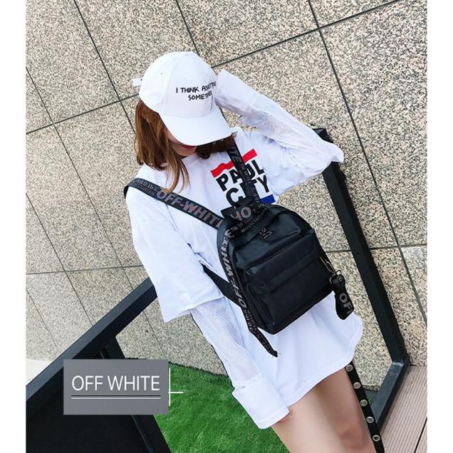 OFF WHITE Ba Lô Thời Trang Hàn Quốc Xinh Xắn Dành Cho Nữ