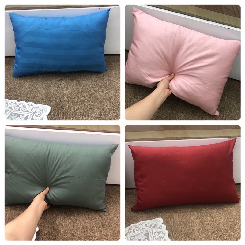 Vỏ Gối Nằm Cotton Tc , Satin Một Màu Basic Có Khoá Kéo Size 35x50,40x60