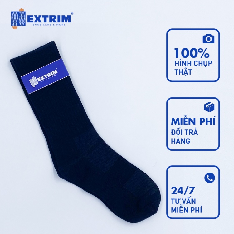 Vớ Nam Nữ EXTRIM Cổ Cao Cotton Cao Cấp Thoáng Khí Co Dãn Trắng Đen