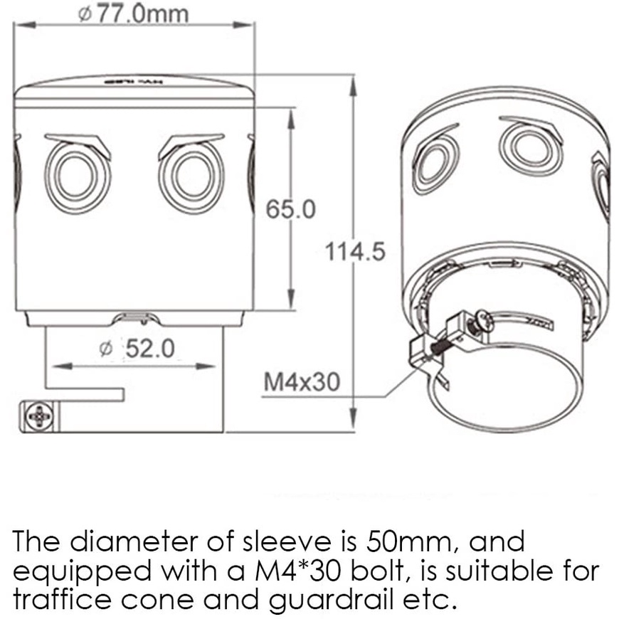 Đèn LED Cảnh Báo Sử Dụng Năng Lượng Mặt Trời Chống Thấm Nước Tiện Dụng Cho Xây Dựng/ Trạm Công Trình/ Trạm Giao Thông