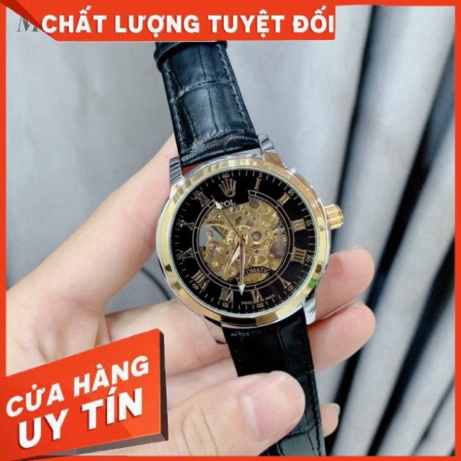 Đồng Hồ Nam Rolex Dây Da, Máy Cơ 40 mm Cao Cấp