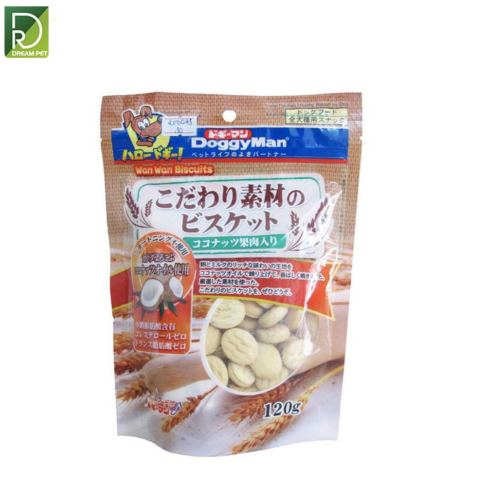 BÁNH QUY DỪA CHO CHÓ CƯNG - BÁNH THƯỞNG CHO CHÓ DOGGY MAN 120G