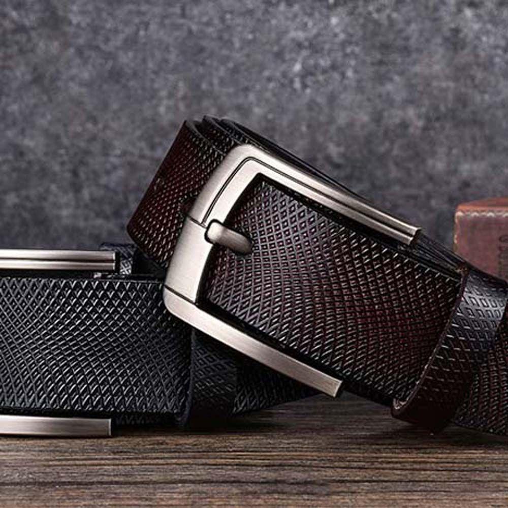 Thắt Lưng Da Bò Màu Đen Ngà Phong Cách Cao Bồi Cho Nam