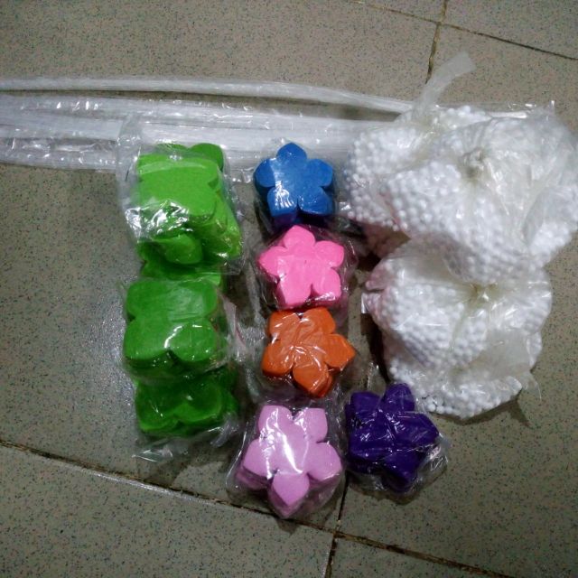 Combo 5 bộ nguyên liệu hoa giấy lụa dây cước cánh nhọn
