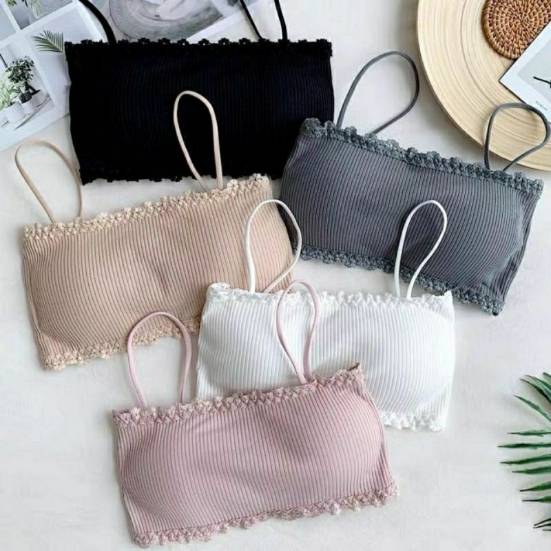 Áo Bra Gân Tăm Hai Dây Cúp Ngực Cài Sau Có Đệm Mỏng, Siêu Mềm, Thoáng Mát - Subo Shop