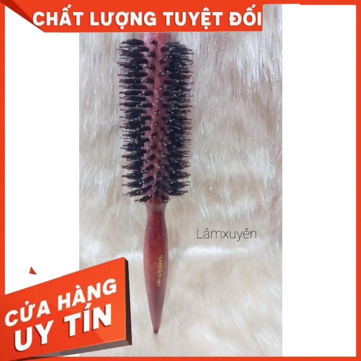 LƯỢC TRÒN SẤY TÓC TẠO KIỂU CÁN GỖ cao cấp bắt tạo lọn phồng tóc