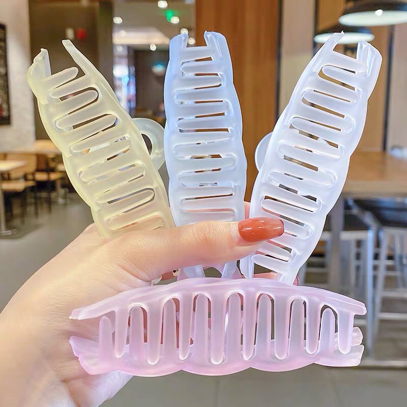 Kẹp tóc càng cua Hàn Quốc xinh Cặp tóc Xoắn trong suốt cỡ lớn nhiều màu đáng yêu hottrend phong cách cho nữ Aikimo KN3