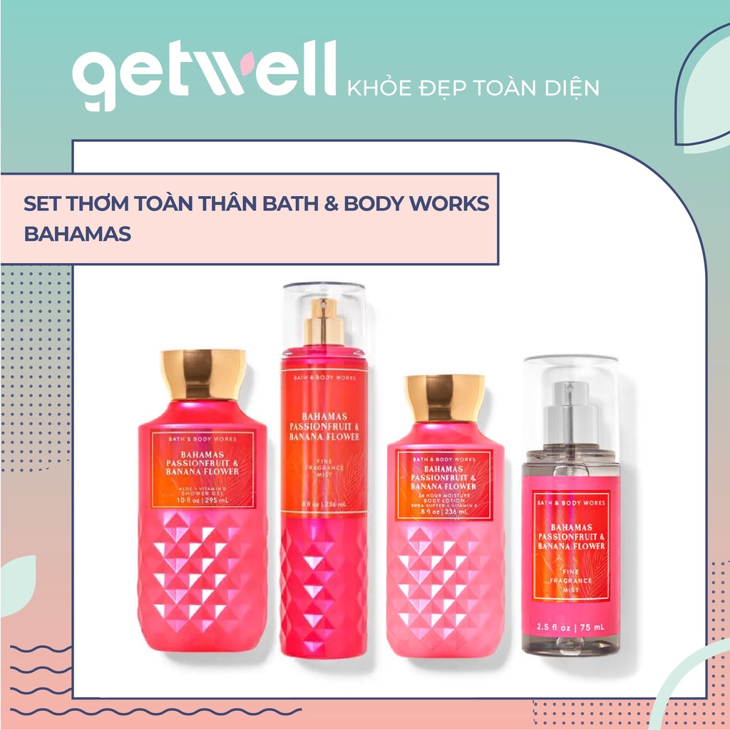 BAHAMAS Passionfruit & Banana Flower | Sản Phẩm Tắm Dưỡng Xịt Thơm Toàn Thân Lưu Hương Mịn Da Bath & Body Works