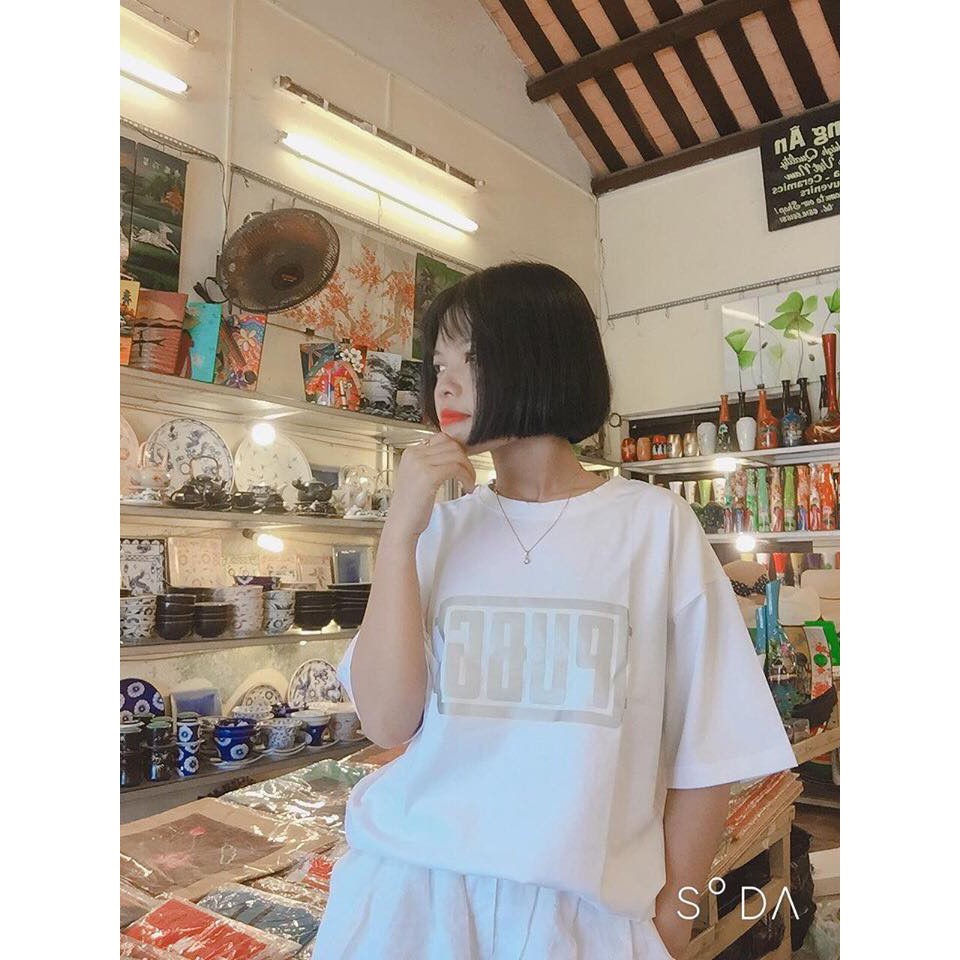 Áo thun cotton unisex tay lỡ in phản quang in PUBG - ATPQ