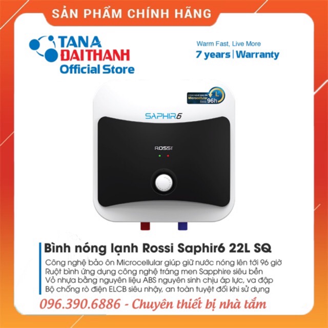 Bình nước nóng Rossi Saphir 20L SQ