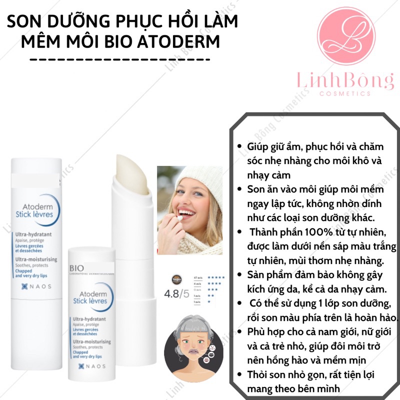 SON DƯỠNG PHỤC HỒI ĐÔI MÔI NỨT NẺ BIO ATODERM