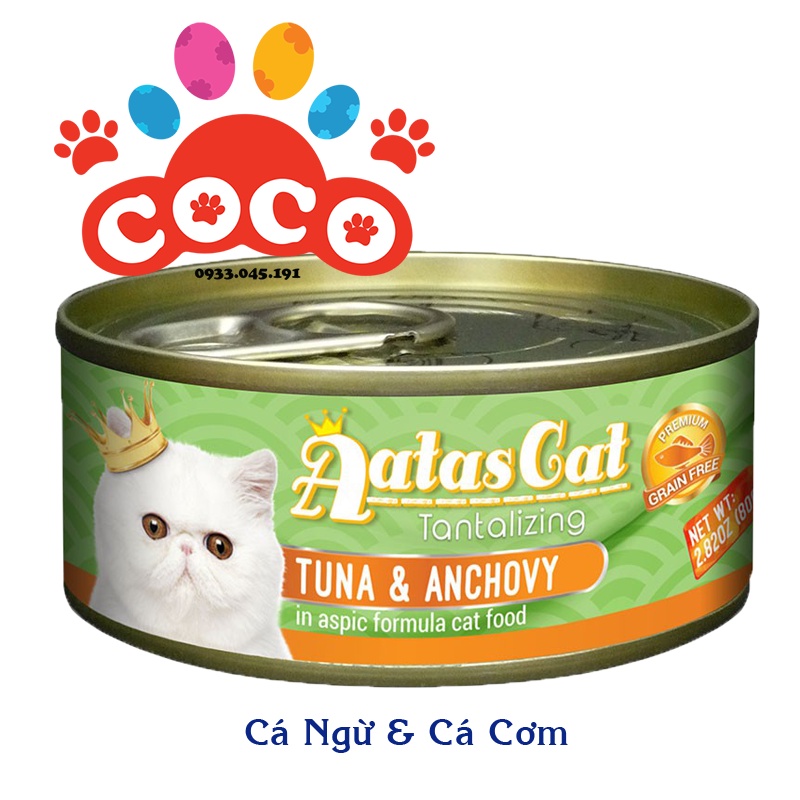 PATE/SÚP GÀ SỢI AATAS CAT CHO MÈO LON 80G