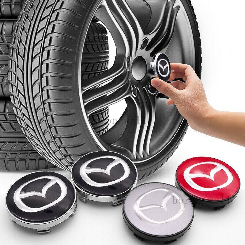 Bộ 4 Nắp Đậy Trục Bánh Xe Hơi Mazda 2 3 6 MX-5 MX-30 CX-3 CX-8 CX-9 60mm