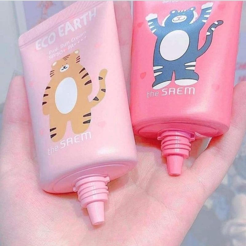 Kem chống nắng The Saem Eco Earth Pink Sun Cream Special Hàn Quốc