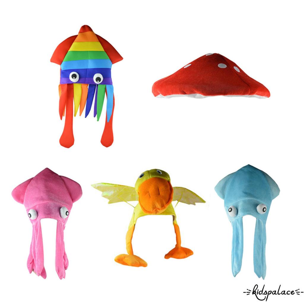 Bbq-unisex Mũ Hóa Trang Halloween Hình Vịt / Bạch Tuộc / Bạch Tuộc / Nấm Ngộ Nghĩnh Cho Người Lớn Và Trẻ Em