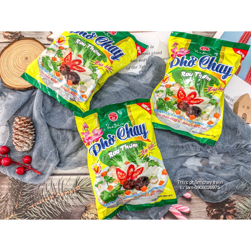 Phở Chay Rau Thơm Đặc Biệt Ăn Liền Gói 60G Thực Phẩm Chay