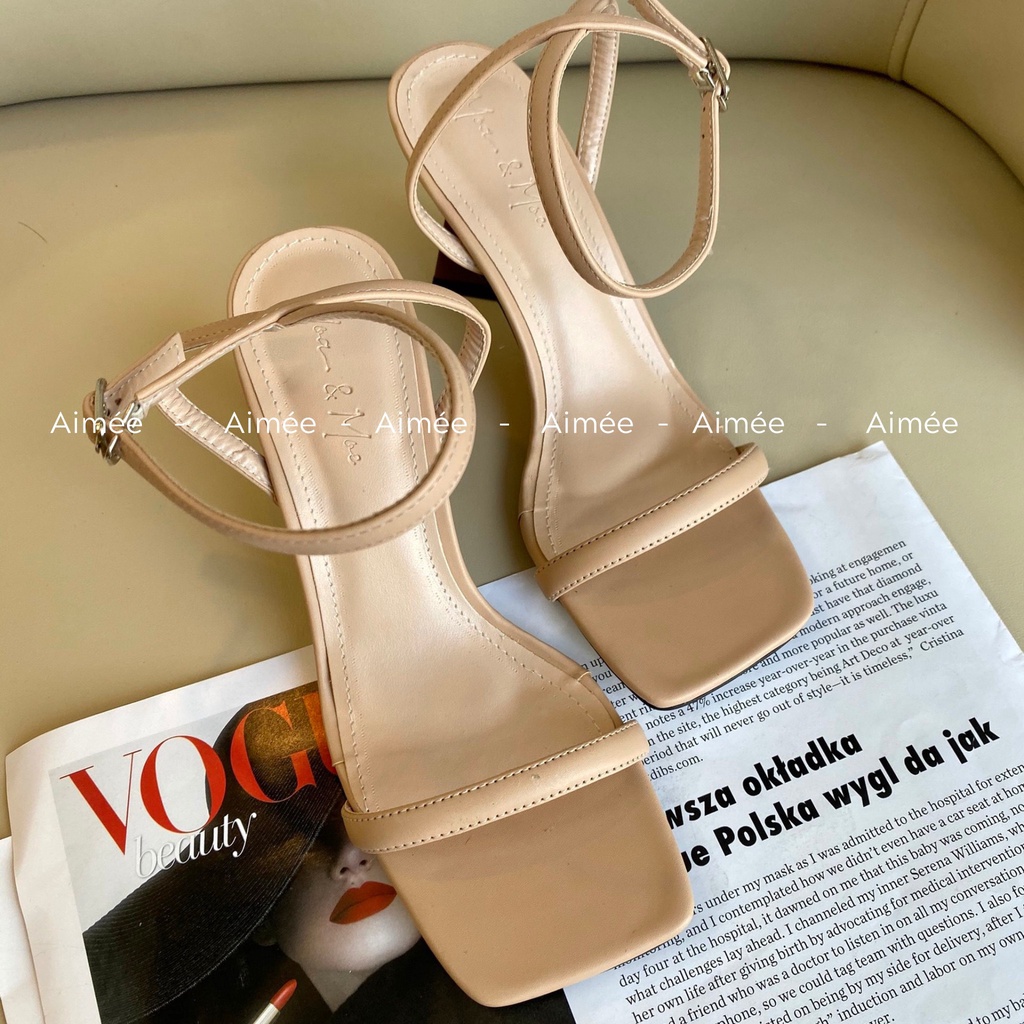 Sandal Dây Mảnh Gót Phối Đồng 7Phân Cách Điệu Tinh Tế Với Nét Trẻ Trung Hiện Đại Form Lên Chân Cực Xinh