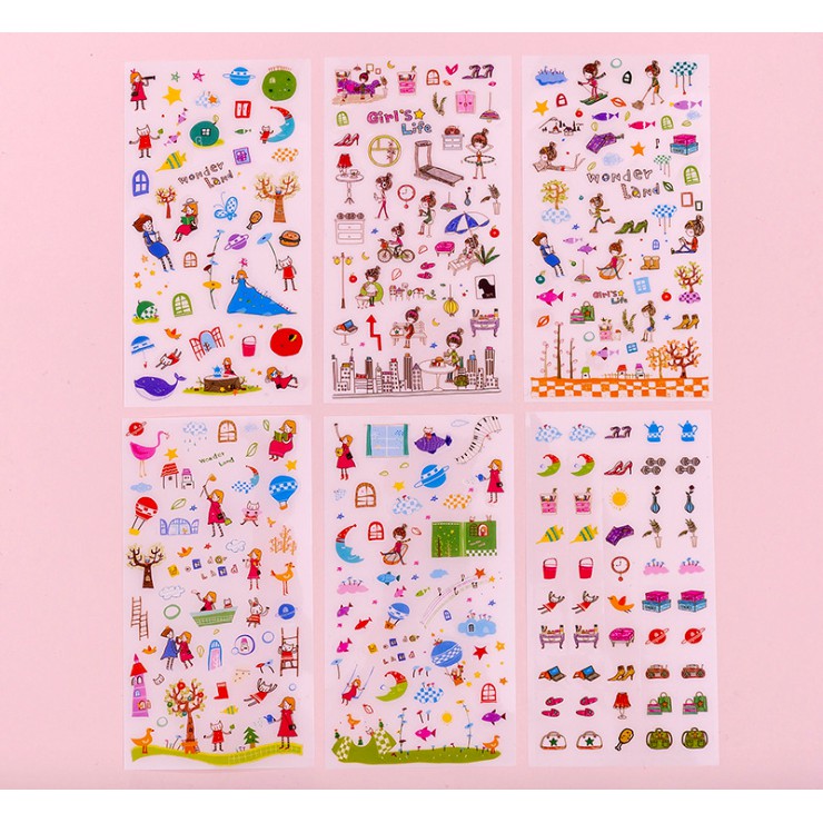 6 Tấm Sticker Nhật Ký Cuộc Sống Của Cô Gái Girl's Life