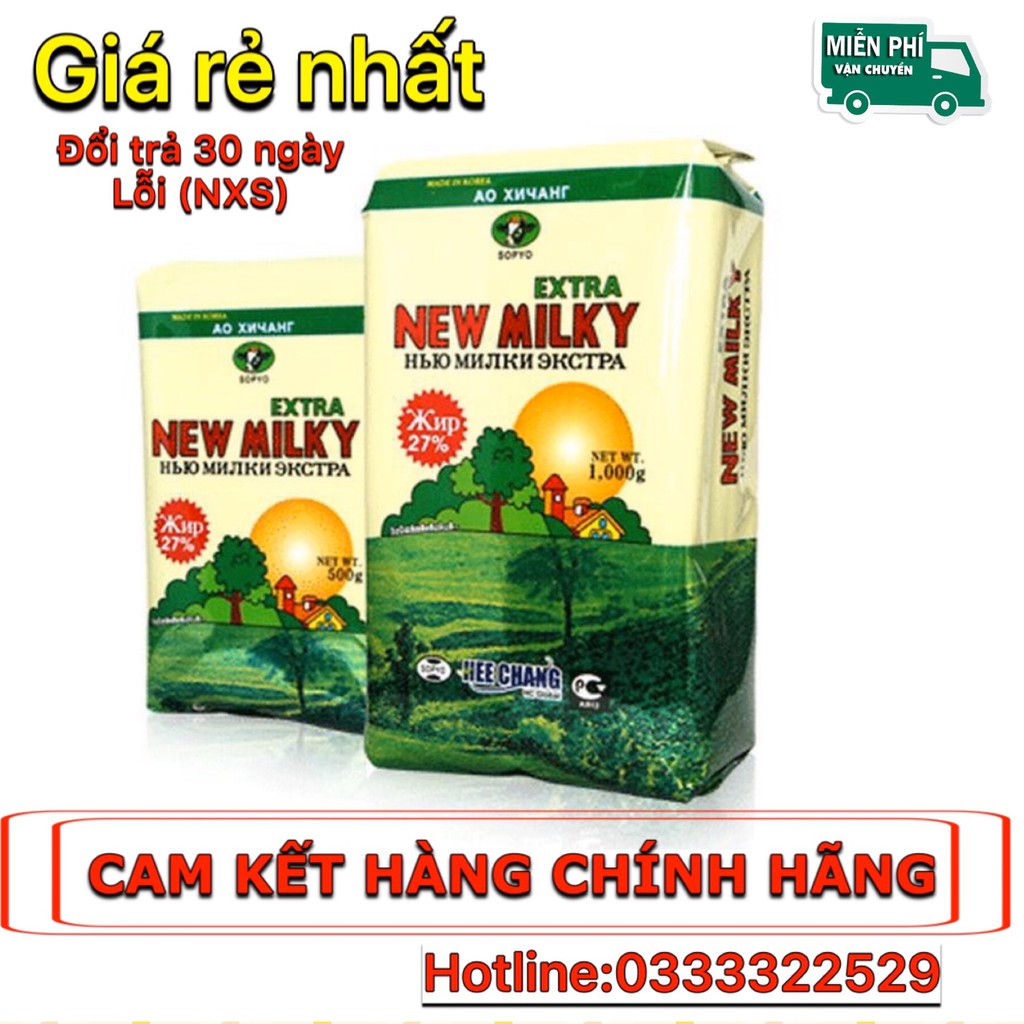 2 kg = 2 gói Sữa béo Nga New Milky Extra, Sữa tăng cân Nga date mới nhất