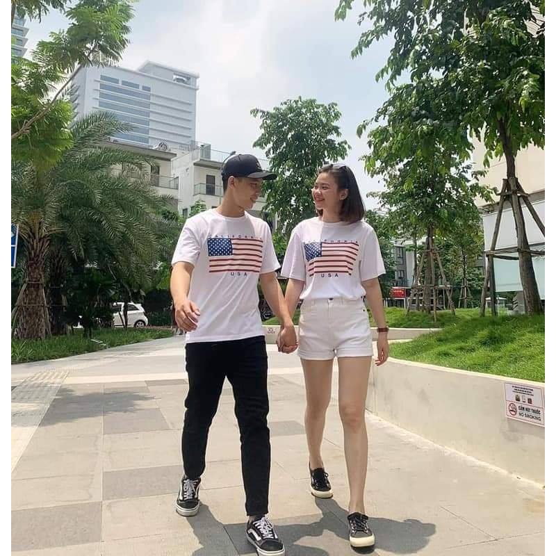 Áo thun nữ tay ngắn in hình hai màu trắng đen, chất mát, thoải mái. Mã M114