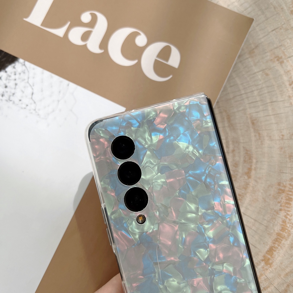Ốp Điện Thoại Họa Tiết Vỏ Sò Lấp Lánh Cho Samsung Galaxy Z FOLD 5 4 3 5G Zold5 ZFold4 ZFold3