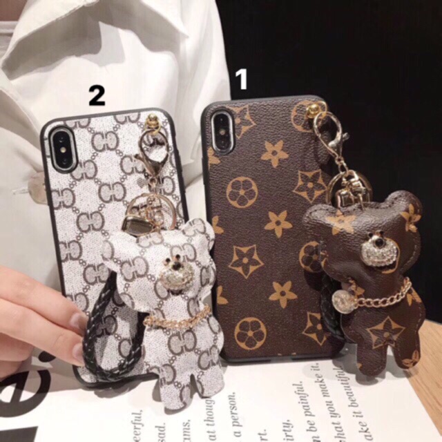 (3 mẫu) Ốp Thương hiệu gấu da IPHONE
