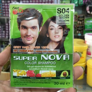 combo 10 gói dầu gội nhuộm màu đồng s04 phủ bạc SUPER NOVA