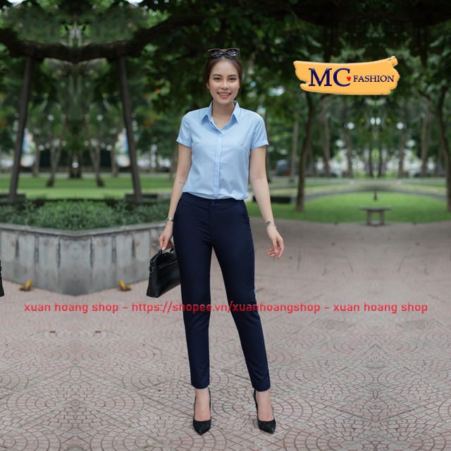 Quần Tây Nữ Lưng Cao, Dáng Âu Công Sở Đẹp Mc Fashion, Màu Đen, Xanh Tím Than, Chất Vải Co Giãn Nhẹ, Size Đủ Q0380