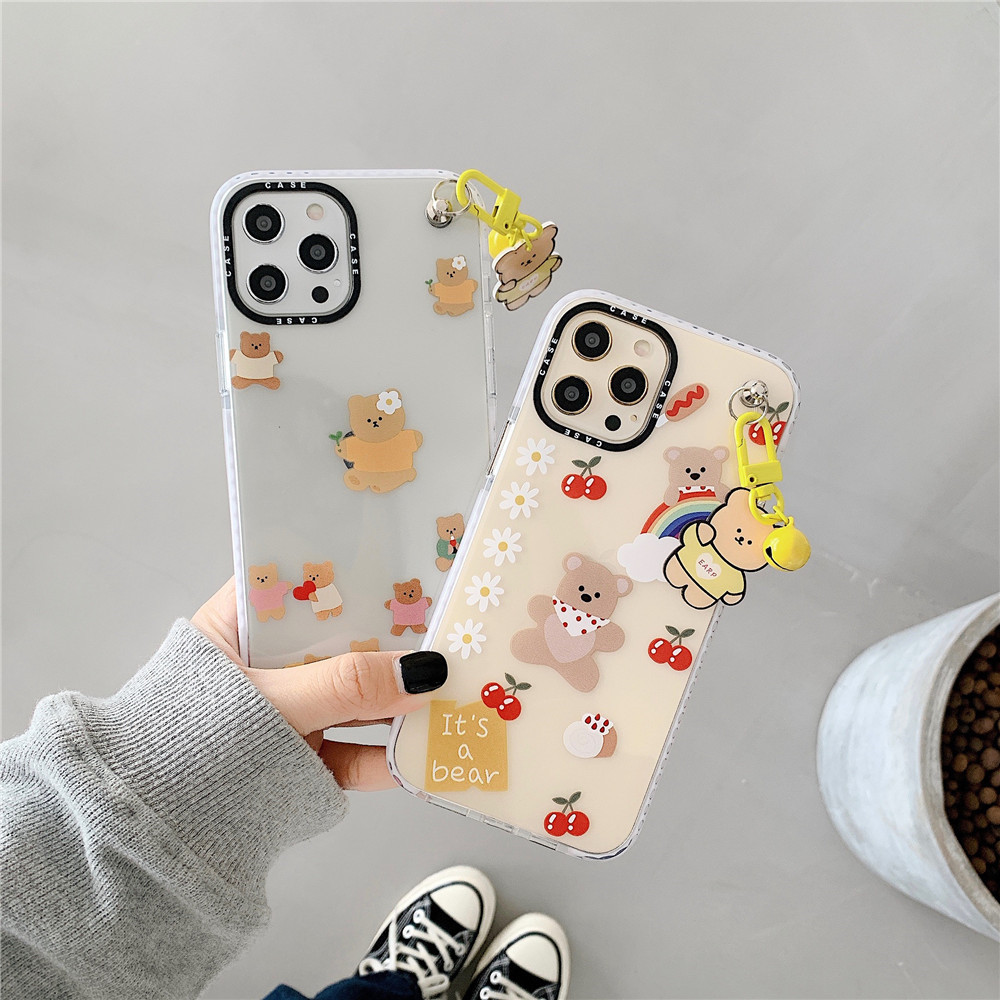 Ốp điện thoại silicon mềm họa tiết gấu hoạt hình cho iPhone 12pro max 12mini 11Pro Max XS Max XR SE 2020 7 8 Plus | BigBuy360 - bigbuy360.vn