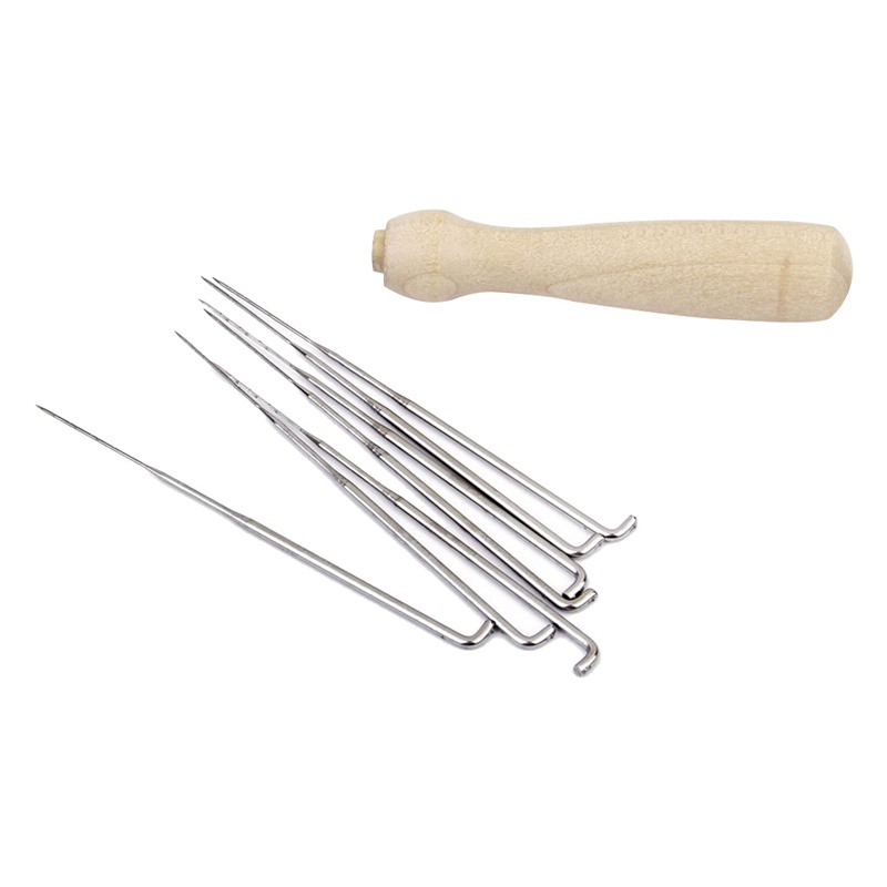 7 kim chọc len nỉ và tay cầm bằng gỗ cho người mới bắt đầu