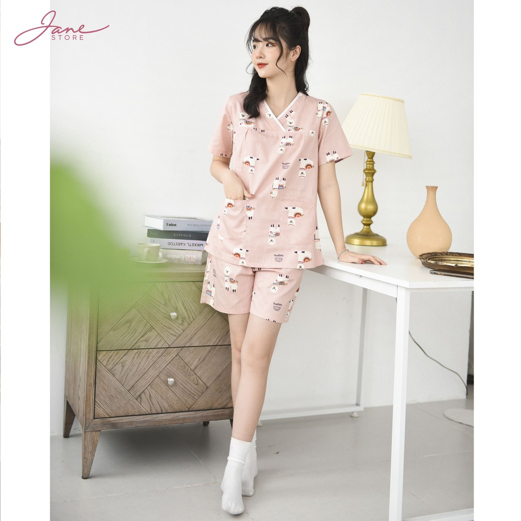 Set đồ nữ ngắn tay Yukata trẻ trung Đồ bộ nữ chất thô mát mẻ Jane mã Y1 | WebRaoVat - webraovat.net.vn