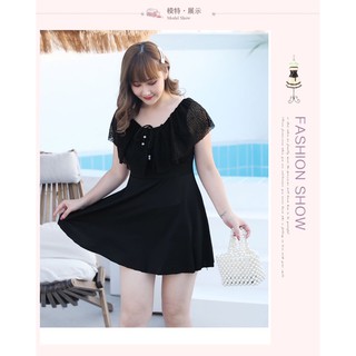 sẵn bikini liền trễ vai ren ( áo tắm , đồ bơi cho người béo ,mập , bigsize )