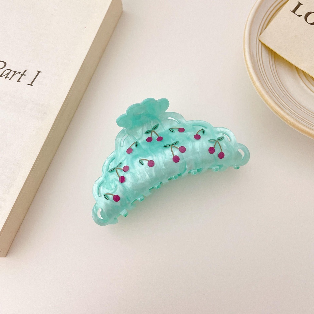 Kẹp Tóc Càng Cua Họa Tiết Trái Cây Đơn Giản Phong Cách Retro Hàn Quốc WMES15H