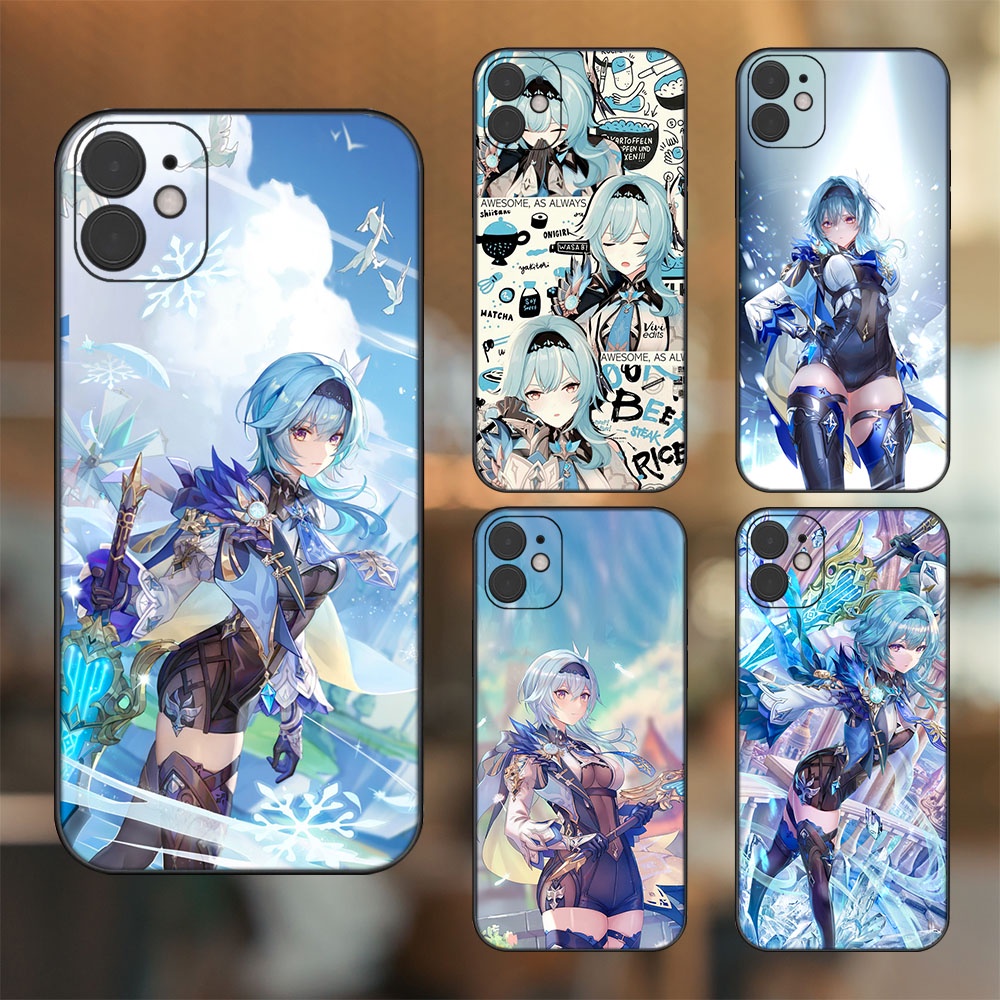 Ốp lưng iPhone 11 dẻo đen cạnh vuông in hình Eula Genshin Impact