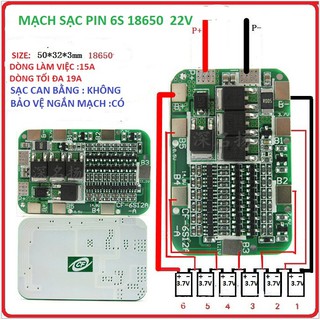 mạch sạc và bảo vệ pin 6s